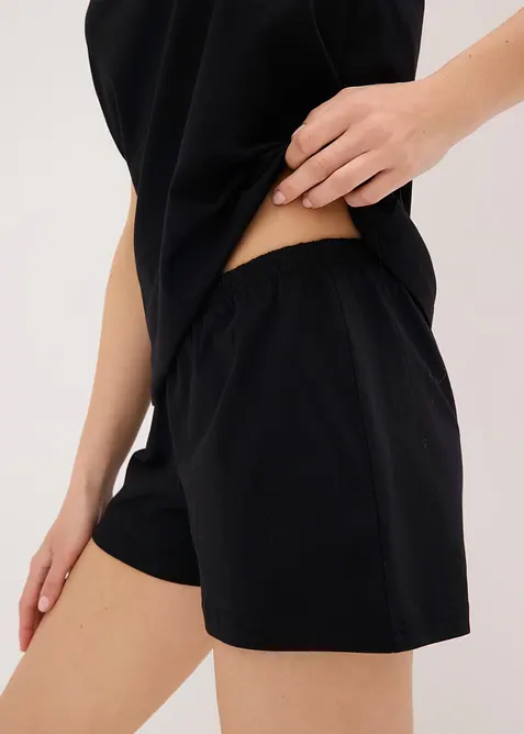 Kort pyjamas med fine blonder, bonprix