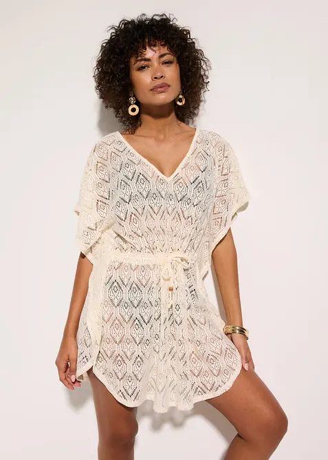 Transparent strandtunika av blonde, bonprix