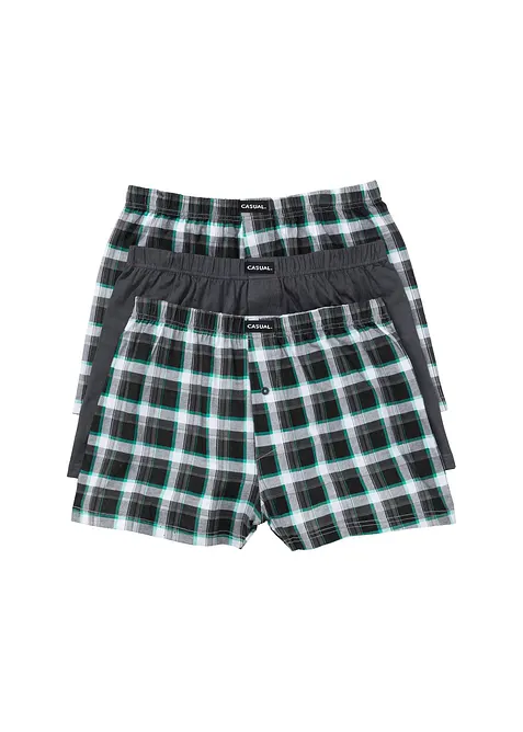 Vid boksershorts i bomullsjersey (3-pack), bonprix