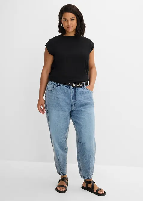 Barrel-jeans High waist cropped, bonprix