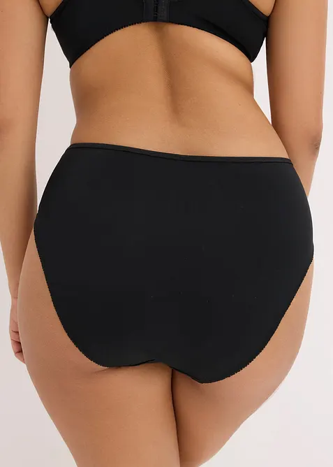 Truse med h&oslash;y midje og nydelige blonder (2-pack), bonprix