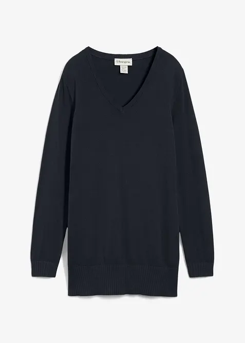 Lang basic-genser med V-hals, bonprix