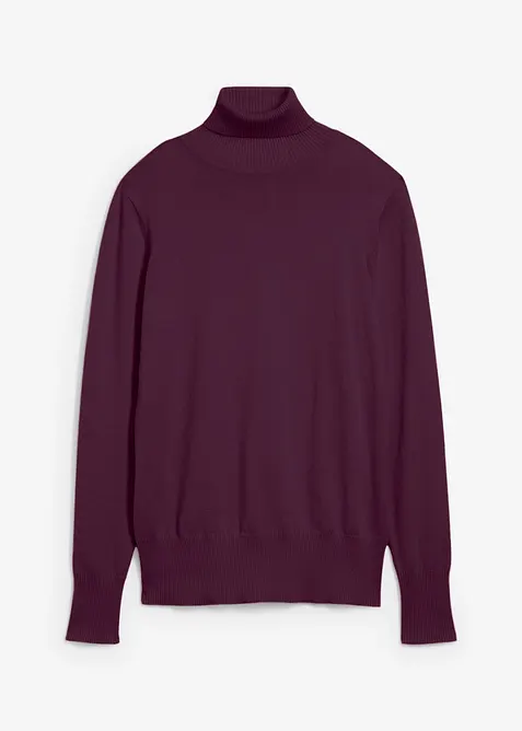 Finstrikket genser med h&oslash;y hals, bonprix