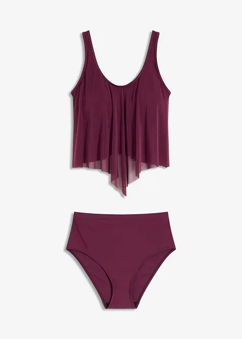 Tankini med transparent mesh (2-delt sett), bonprix
