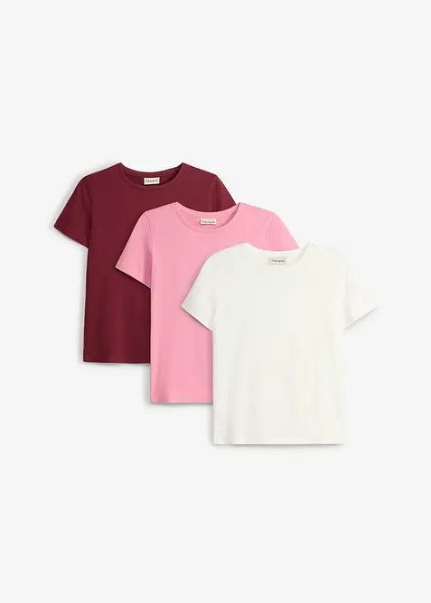 T-skjorte i 100% &oslash;kologisk bomull (3-pack), bonprix