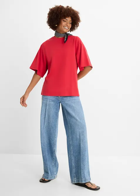 Oversized topp i 100% &oslash;kologisk bomull, bonprix