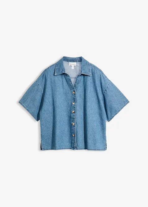 Denimskjorte i &oslash;kologisk bomull, bonprix