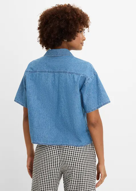 Denimskjorte i &oslash;kologisk bomull, bonprix