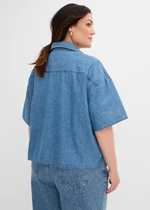 Denimskjorte i &oslash;kologisk bomull, bonprix