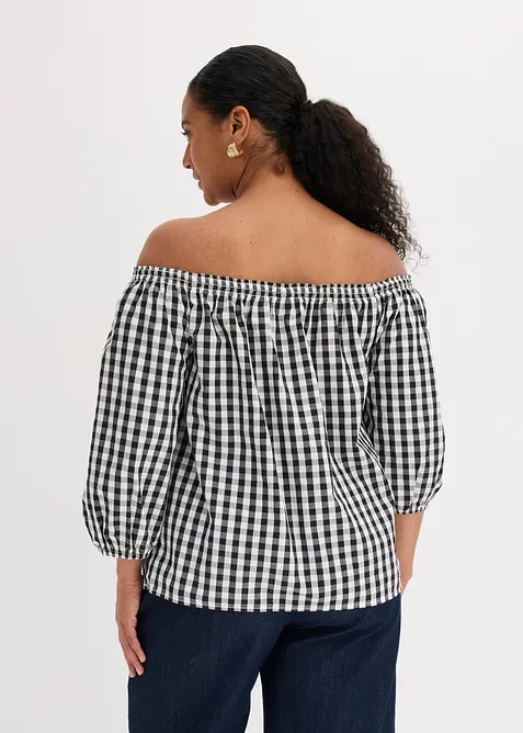 Off shoulder-bluse i 100% bomull, bonprix