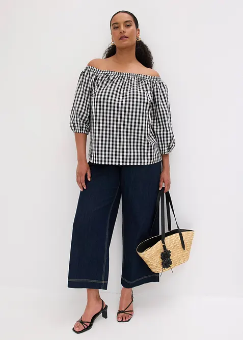 Off shoulder-bluse i 100% bomull, bonprix