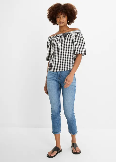 Off shoulder-bluse i 100% bomull, bonprix