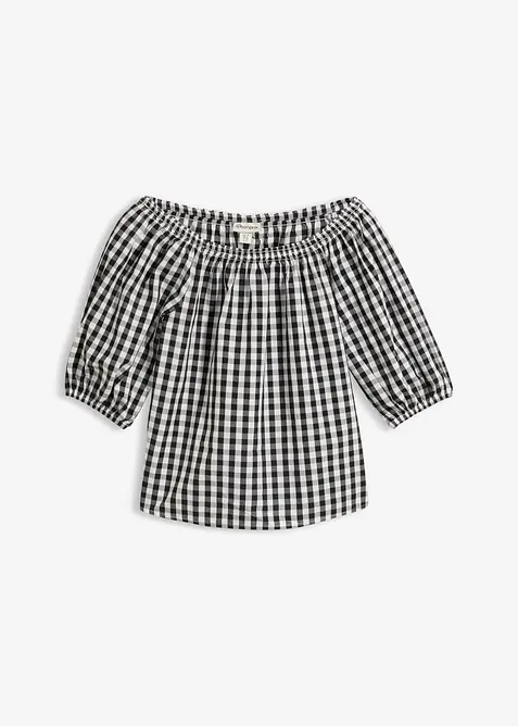 Off shoulder-bluse i 100% bomull, bonprix
