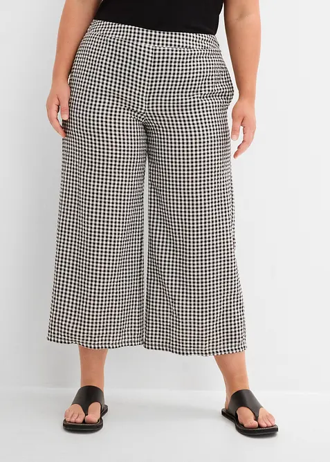 Slip on-bukse av 100% bomullskrepp, bonprix