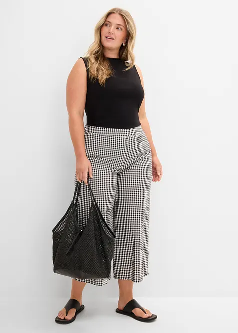Slip on-bukse av 100% bomullskrepp, bonprix