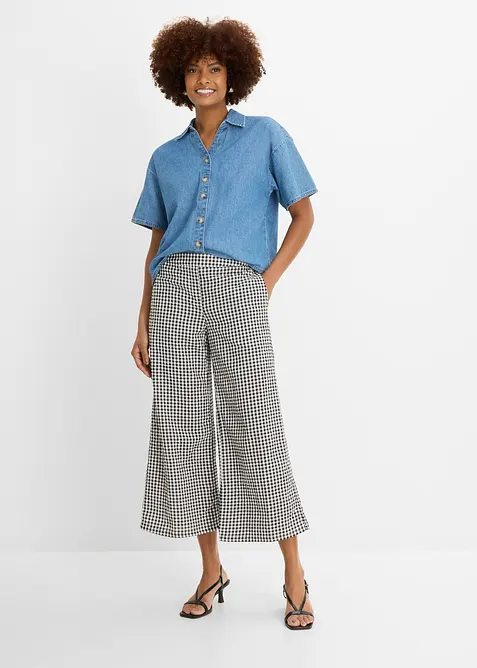 Slip on-bukse av 100% bomullskrepp, bonprix