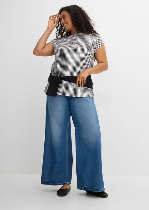 Oversized topp av fast &oslash;kologisk bomull, bonprix