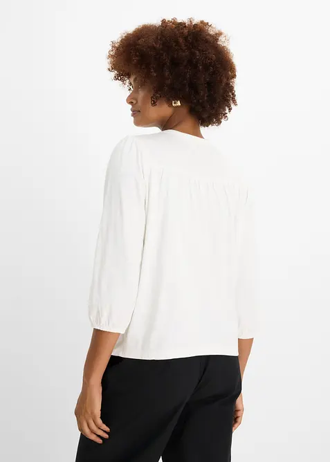 Jerseybluse i 100% &oslash;kologisk bomull, bonprix