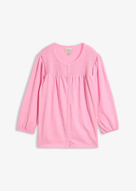 Jerseybluse i flammegarn av 100% &oslash;kologisk bomull, bonprix