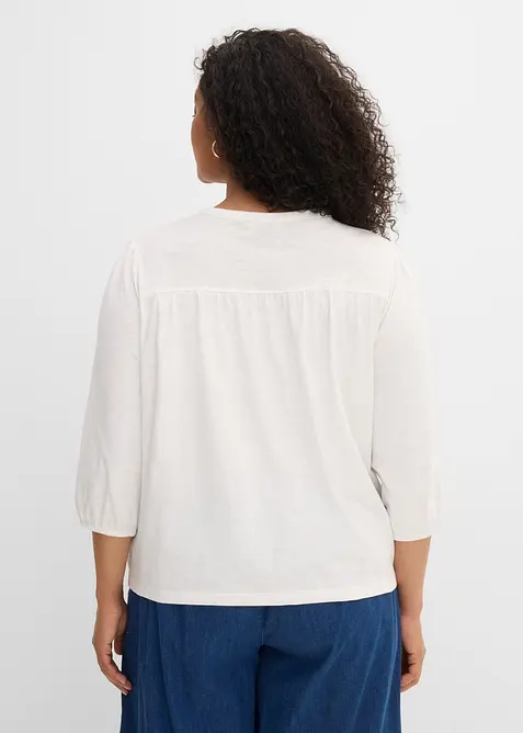 Jerseybluse i 100% &oslash;kologisk bomull, bonprix