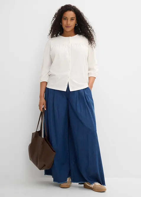 Jerseybluse i 100% &oslash;kologisk bomull, bonprix
