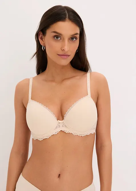 Vattert BH med nydelige blonder (2-pack), bonprix