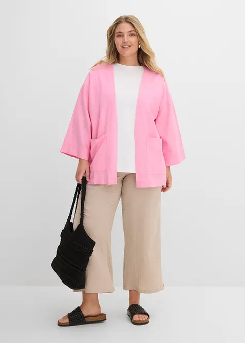 Kimono-bluse i linmiks, bonprix