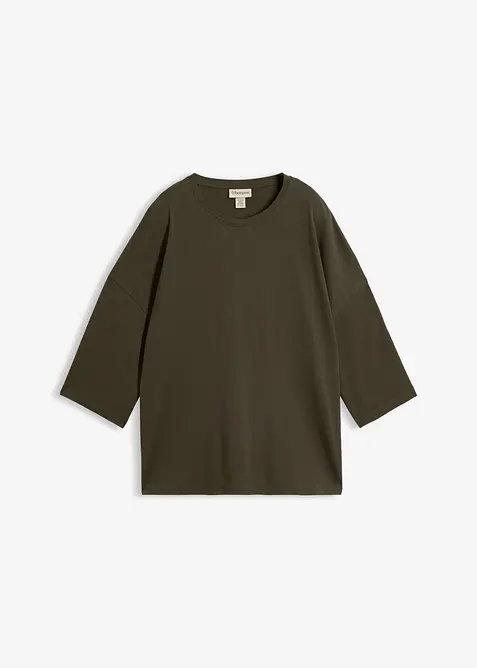 Oversized topp i &oslash;kologisk bomullsmiks, bonprix