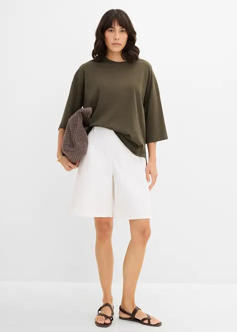 Oversized topp i &oslash;kologisk bomullsmiks, bonprix