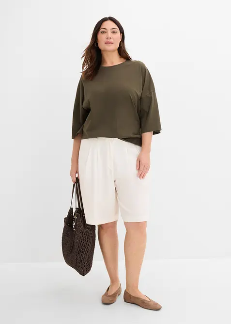 Oversized topp i &oslash;kologisk bomullsmiks, bonprix