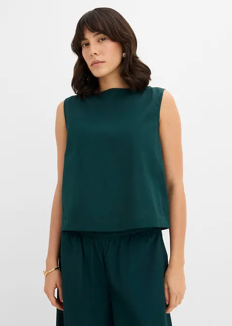 Ermel&oslash;s bluse i 100% bomull, bonprix