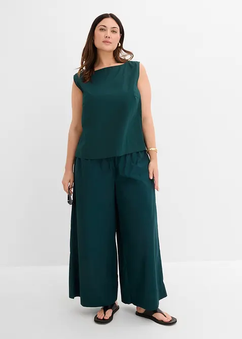 Ermel&oslash;s bluse i 100% bomull, bonprix
