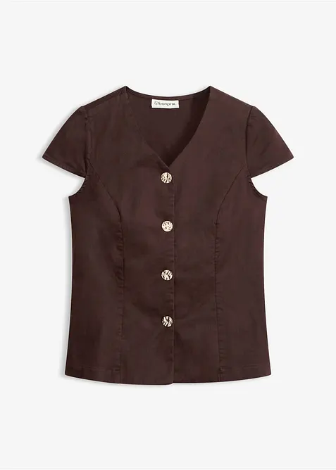 Kortermet bomullsbluse, bonprix