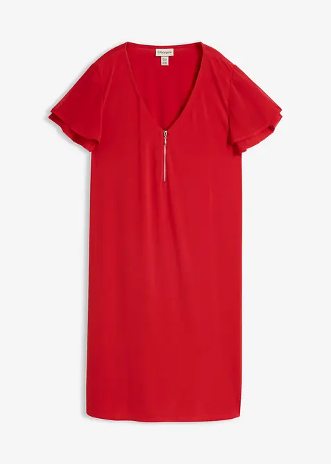 Jerseykjole med chiffonermer, bonprix