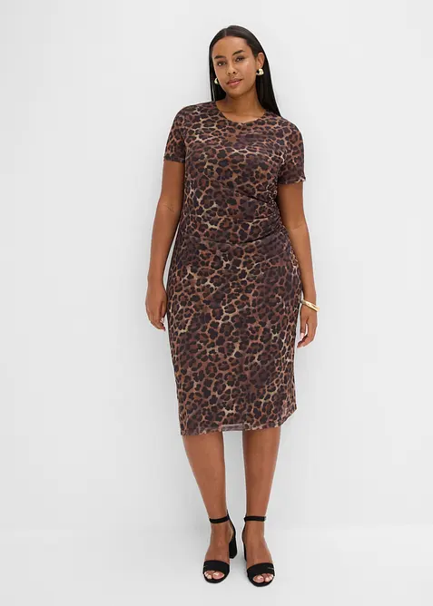 Midikjole av myk mesh, bonprix