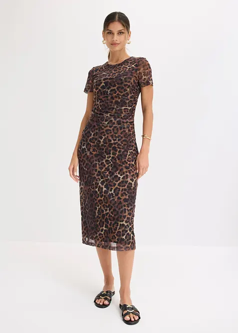 Midikjole av myk mesh, bonprix
