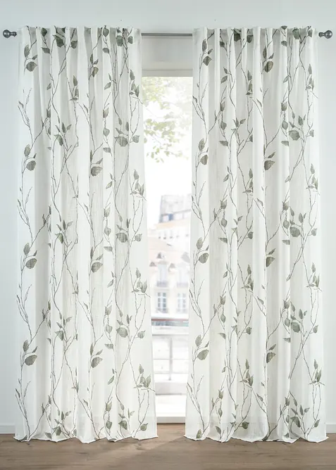 Gardin med grener og resirkulert polyester (1 stk.), bonprix