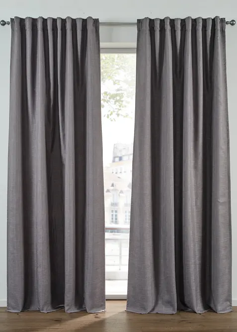 M&oslash;rkleggingsgardin i dobbelt lag med strukturert forside (1-pack), bonprix