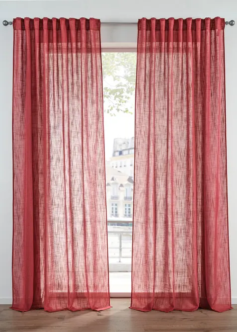 Gardiner i strukturmateriale (2-pack), bonprix