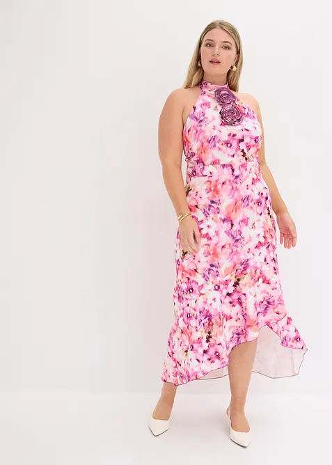 Selskapskjole med blomsterapplikasjon, bonprix