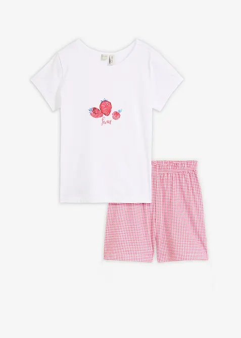 Kort pyjamas av 100% bomull i 2-delt sett, bonprix