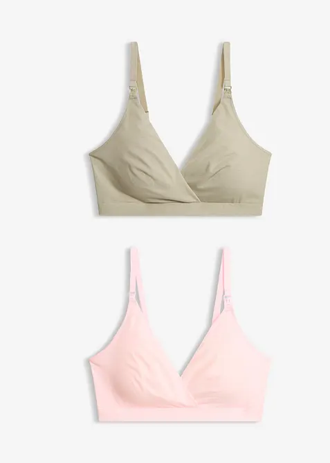 Amme-BH uten spiler med &oslash;kologisk bomull (2-pack), bonprix