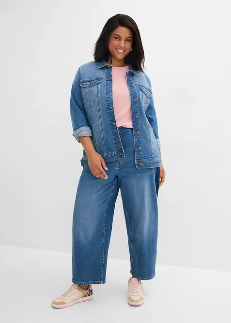 Barrel jeans High Waist, cropped, bonprix