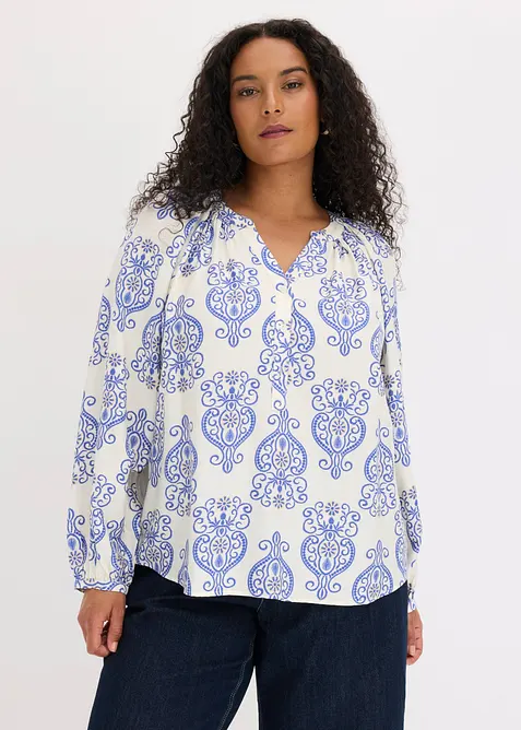 Bluse i viskosemiks med pent fall, bonprix