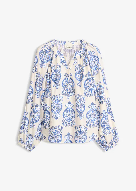 Bluse i viskosemiks med pent fall, bonprix
