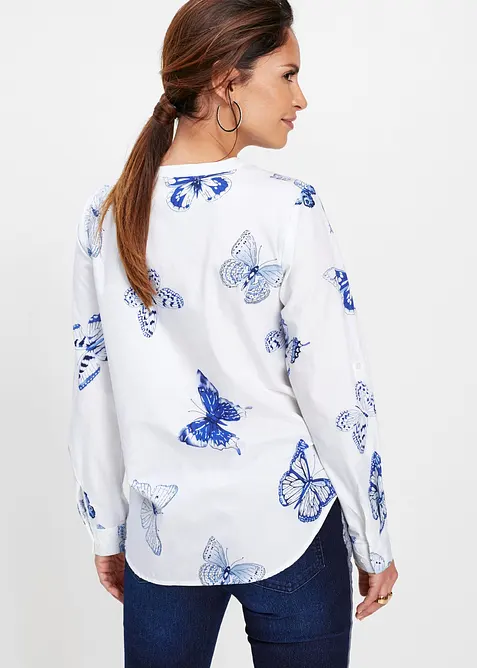 M&oslash;nstret bluse i viskose, bonprix