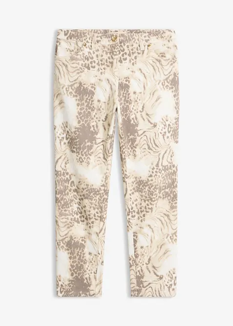 M&oslash;nstret 7/8-bukse med stretch, bonprix