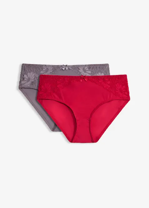 H&oslash;y truse med blonder (2-pack), bonprix