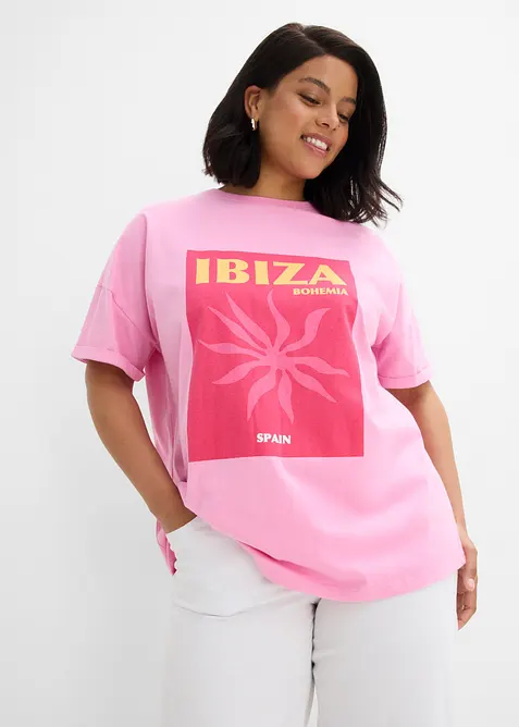 Oversized topp i 100% &oslash;kologisk bomull, bonprix