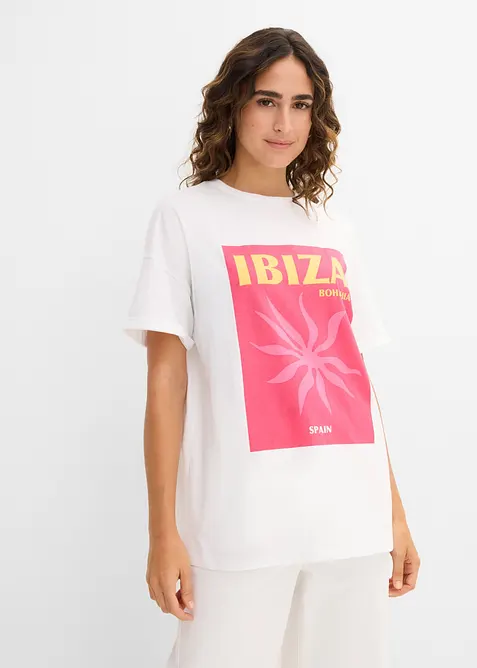 Oversized topp i 100% &oslash;kologisk bomull, bonprix